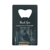 カスタムレイヴンハロウィーン結婚式の引き出物 クレジットカード栓抜き (正面)