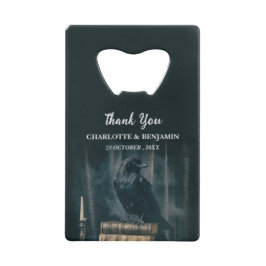 カスタムレイヴンハロウィーン結婚式の引き出物 クレジットカード栓抜き