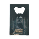 カスタムレイヴンハロウィーン結婚式の引き出物 クレジットカード栓抜き (裏面)