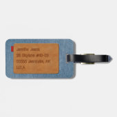 カスタムレザーラベルブルージャンデニム ラゲッジタグ (裏面横)