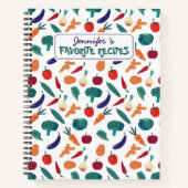カスタムレシピお気に入りの、キッチンレシピブック ノートブック (正面)