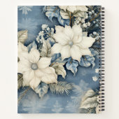 カスタムレシピクックブックフローラヴィンテージブルー ノートブック (裏面)