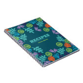 カスタムレシピフローラモダングリーかわいらしノート ノートブック (右側)