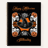 カスタムレシピモダンブックキュートウィッチハットハロウィーン ノートブック (正面)