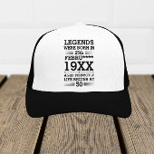 カスタムレジェン生まれトが日付月年の年齢にあった キャップ