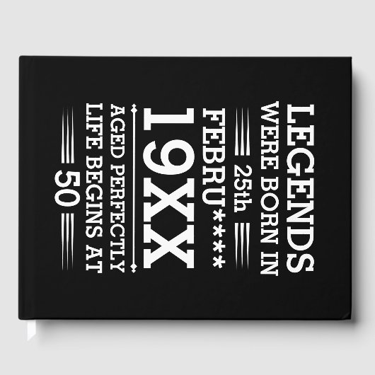 カスタムレジェン生まれトが日付月年の年齢にあった ゲストブック (正面)