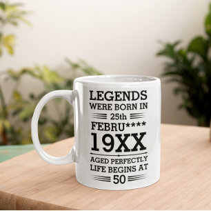カスタムレジェン生まれトが日付月年の年齢にあった コーヒーマグカップ