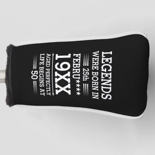 カスタムレジェン生まれトが日付月年の年齢にあった ゴルフヘッドカバー (正面)