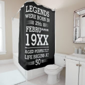 カスタムレジェン生まれトが日付月年の年齢にあった シャワーカーテン (インサイチュ)