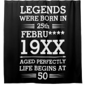 カスタムレジェン生まれトが日付月年の年齢にあった シャワーカーテン (正面)