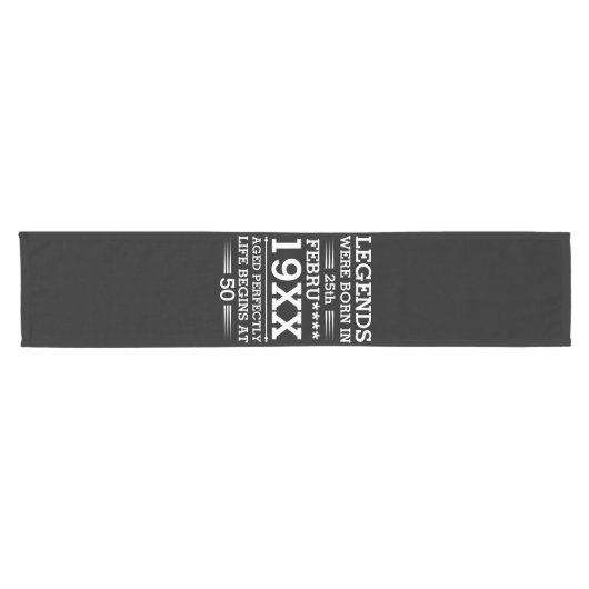 カスタムレジェン生まれトが日付月年の年齢にあった ショートテーブルランナー (横)