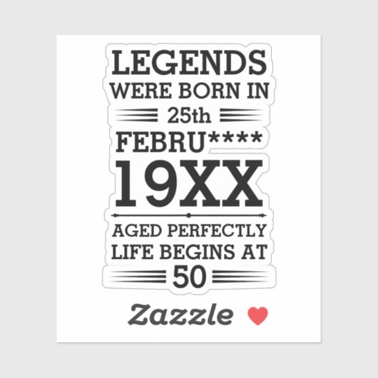 カスタムレジェン生まれトが日付月年の年齢にあった シール (シート)