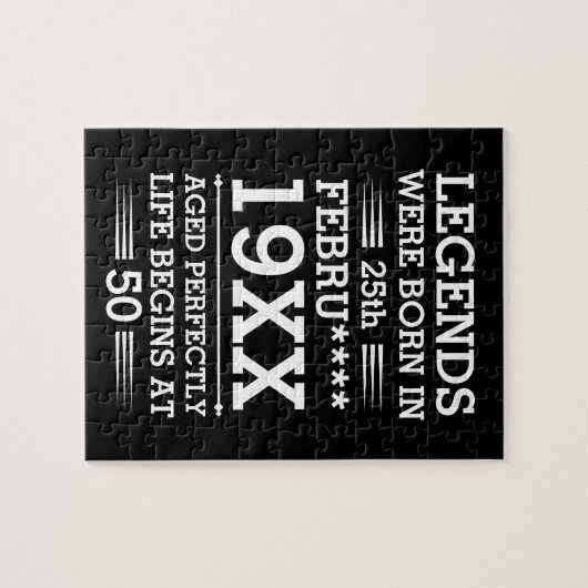 カスタムレジェン生まれトが日付月年の年齢にあった ジグソーパズル (横)