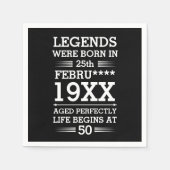 カスタムレジェン生まれトが日付月年の年齢にあった スタンダードカクテルナプキン (正面)