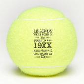 カスタムレジェン生まれトが日付月年の年齢にあった テニスボール (正面)