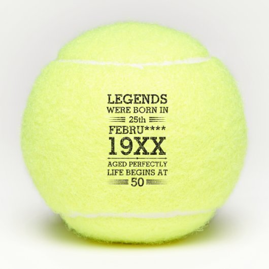 カスタムレジェン生まれトが日付月年の年齢にあった テニスボール (正面)