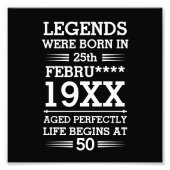 カスタムレジェン生まれトが日付月年の年齢にあった フォトプリント            (正面)