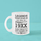 カスタムレジェン生まれトが日付月年の年齢にあった フロストグラスマグカップ