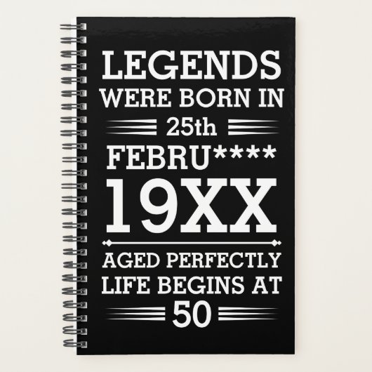 カスタムレジェン生まれトが日付月年の年齢にあった プランナー手帳 (正面)