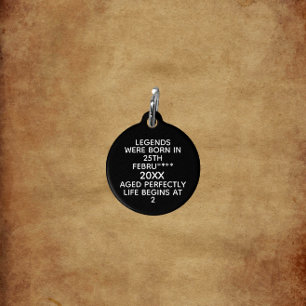 カスタムレジェン生まれトが日付月年の年齢にあった ペット ネームタグ