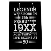 カスタムレジェン生まれトが日付月年の年齢にあった ミディアムペーパーバッグ (裏面)