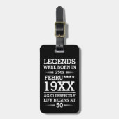 カスタムレジェン生まれトが日付月年の年齢にあった ラゲッジタグ (正面縦)