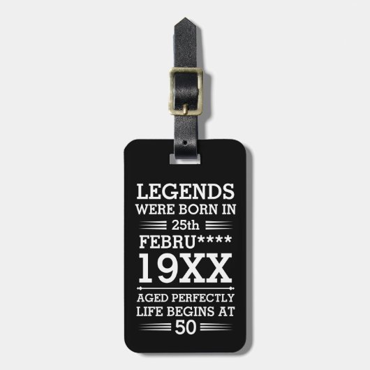 カスタムレジェン生まれトが日付月年の年齢にあった ラゲッジタグ (正面縦)