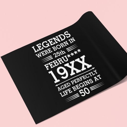 カスタムレジェン生まれトが日付月年の年齢にあった ラッピングペーパー