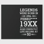 カスタムレジェン生まれトが日付月年の年齢にあった ラッピングペーパー (フラット)