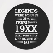 カスタムレジェン生まれトが日付月年の年齢にあった ラベル (デザイン1)