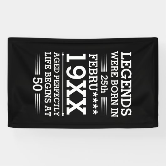 カスタムレジェン生まれトが日付月年の年齢にあった 横断幕 (横)