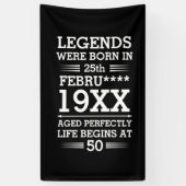 カスタムレジェン生まれトが日付月年の年齢にあった 横断幕 (縦)