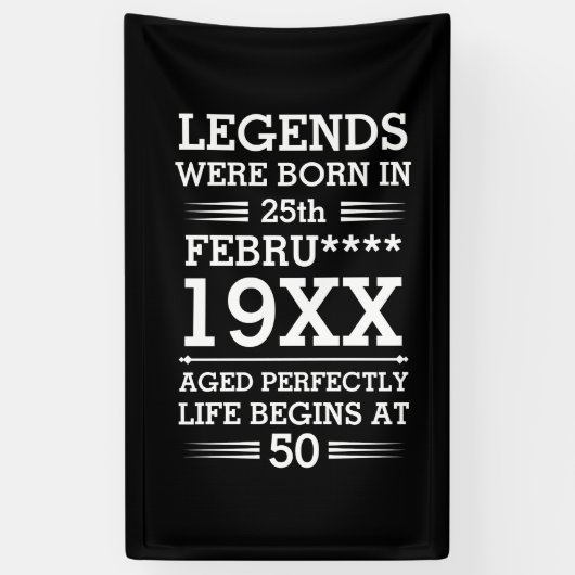 カスタムレジェン生まれトが日付月年の年齢にあった 横断幕 (縦)