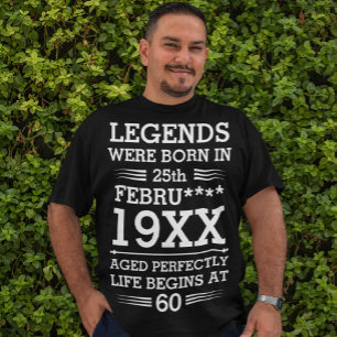 カスタムレジェン生まれトが日付月年の年齢にあった Tシャツ