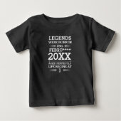 カスタムレジェン生まれドは日付月年のBaだった ベビーTシャツ (正面)