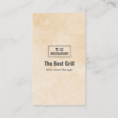 カスタムレストランカード | ブラック モダン フォト 名刺 (裏面)