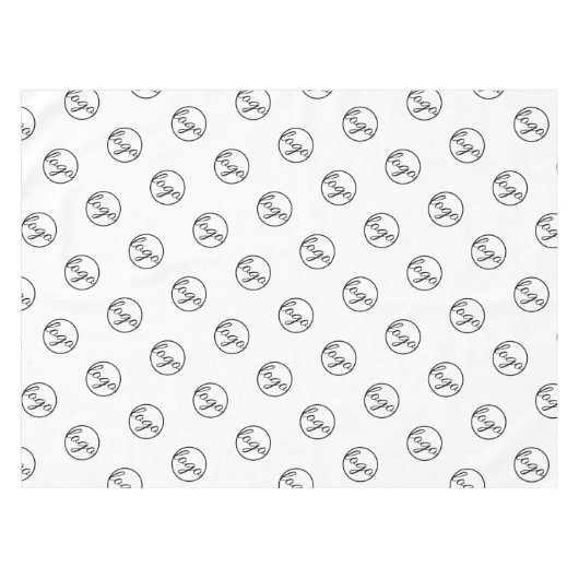 カスタムレストラントレードショービジネスロゴ テーブルクロス (正面(横))