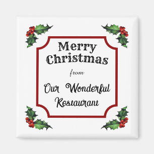 カスタムレストランメリークリスマス マグネット