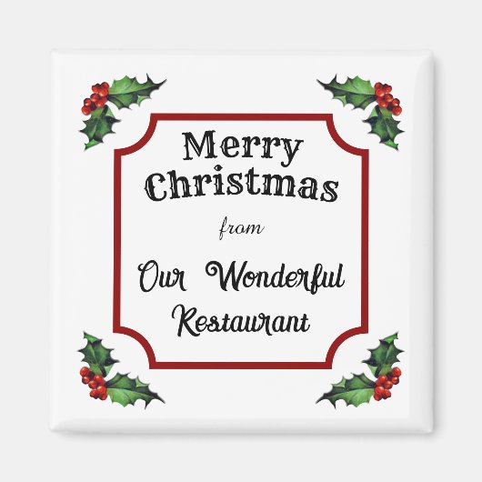 カスタムレストランメリークリスマス マグネット (正面)