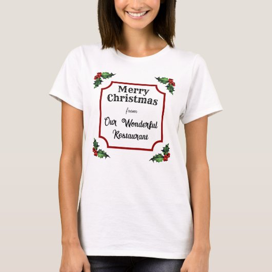 カスタムレストランメリークリスマス Tシャツ (正面)
