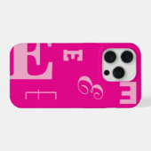 カスタムレター、カラーポップモノグラム、ホットピンク iPhoneケース (裏面横)