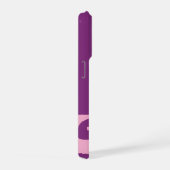 カスタムレター、カラーポップモノグラム、紫とピンク iPhoneケース (右側面)