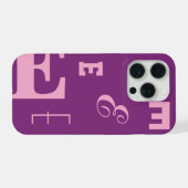 カスタムレター、カラーポップモノグラム、紫とピンク iPhoneケース (裏面横)