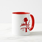カスタムレターK名クリスマスモノグラムマグ マグカップ (正面右)