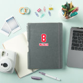 カスタムレッドの名前とナンバー プレイヤー シール (iPadカバー)