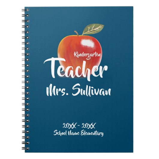 カスタムレッドアップル先生 ノートブック (正面)