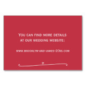 カスタムレッドア結婚コモデーションカードハート テーブルナンバー (裏面)