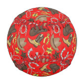 カスタムレッドカウボーイウェイ野球 野球ボール (裏面)