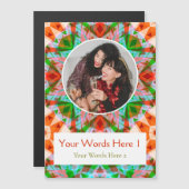 カスタムレッドグリーンクリスマス磁気デコールカード マグネット招待状 (正面/裏面)