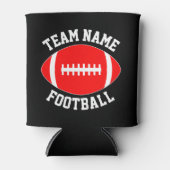 カスタムレッドサッカーチーム名または文字パーソナライズされた 缶クーラー (正面)